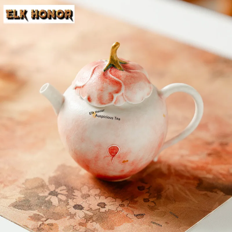 120ml Aesthetic Rock-glazed Peach-pink Teapot Handmade Tea Infuser Pot Tea Maker Kettle with Ball Hole Tea Services Ornaments
120ml Aesthetic Rock-glazed Peach-pink Teapot Handmade Tea Infuser Pot Tea Maker Kettle with Ball Hole Tea Services Ornaments