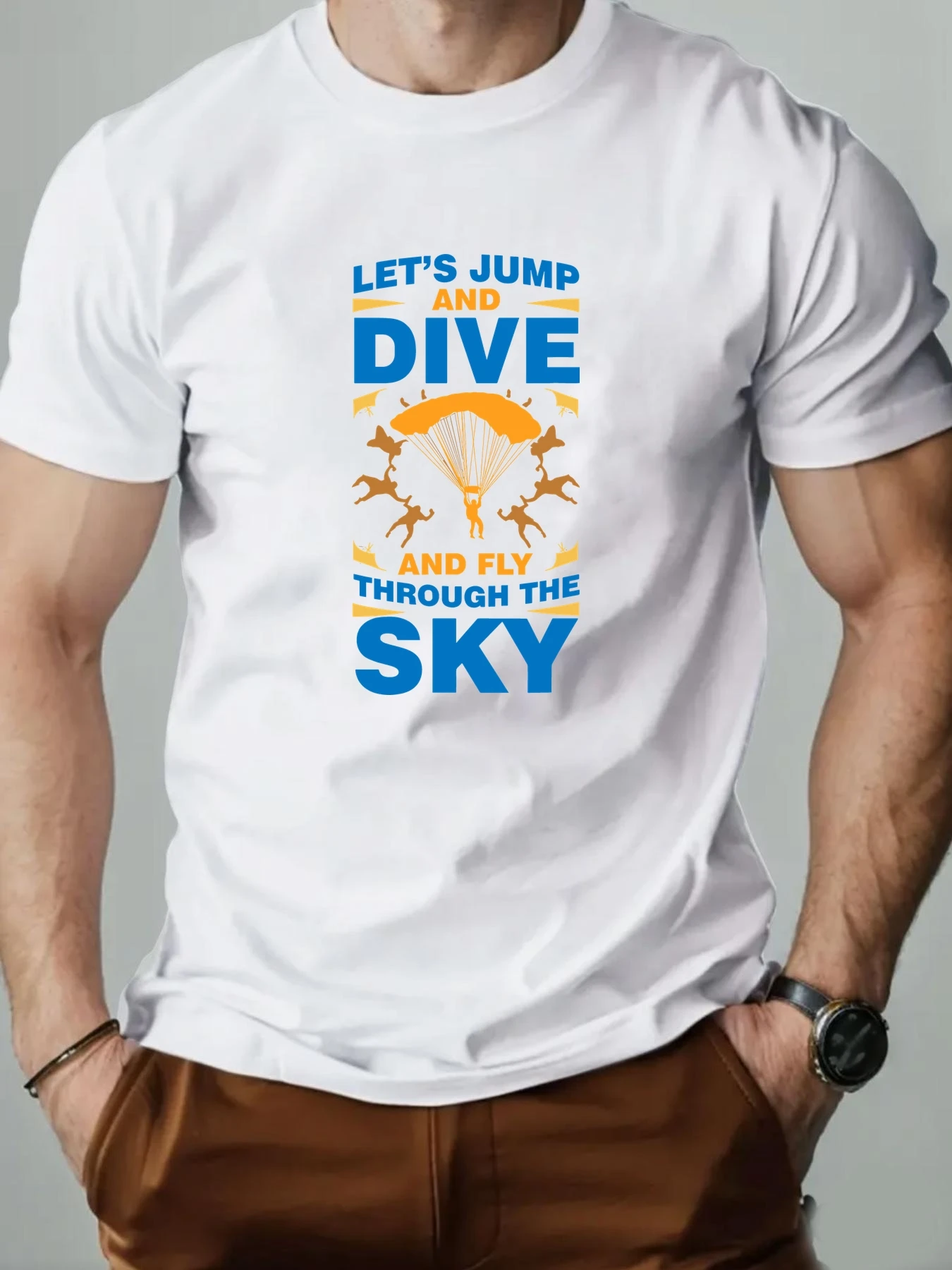 2025 Summer Men Short Sleeve Tee 100%Cotton Parachute Pattern Print Breathable Round Neck T-shirts Hip Hop Personalized T-Shirt
2025 Summer Men Short Sleeve Tee 100%Cotton Parachute Pattern Print Breathable Round Neck T-shirts Hip Hop Personalized T-Shirt