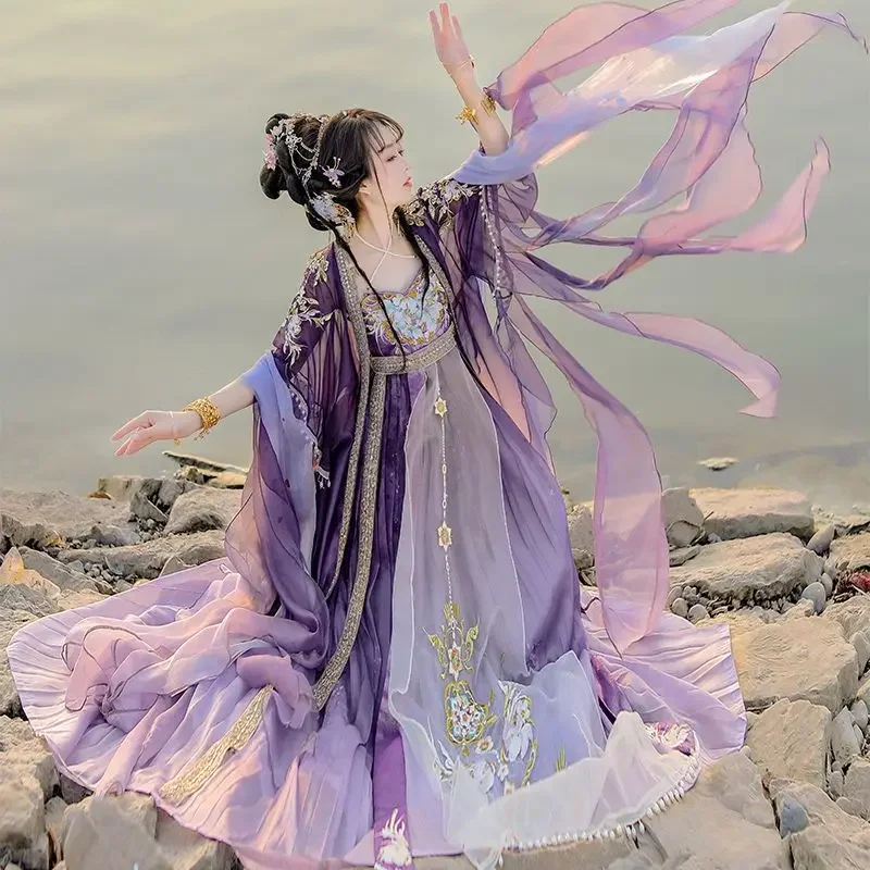 2025 Chinese Hanfu Dress Women Traditional Embroidery Hanfu Carnival Fairy Cosplay Costume Gradient Purple&Yellow Hanfu Costume
2025 Chinese Hanfu Dress Women Traditional Embroidery Hanfu Carnival Fairy Cosplay Costume Gradient Purple&Yellow Hanfu Costume