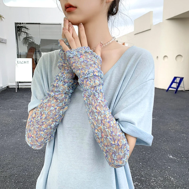 New Women Summer Sun Protection Arm Sleeves Mesh Thin Cycling Mittens Floral Print Breathable Sunscreen Hollow-Out Long Gloves
New Women Summer Sun Protection Arm Sleeves Mesh Thin Cycling Mittens Floral Print Breathable Sunscreen Hollow-Out Long Gloves