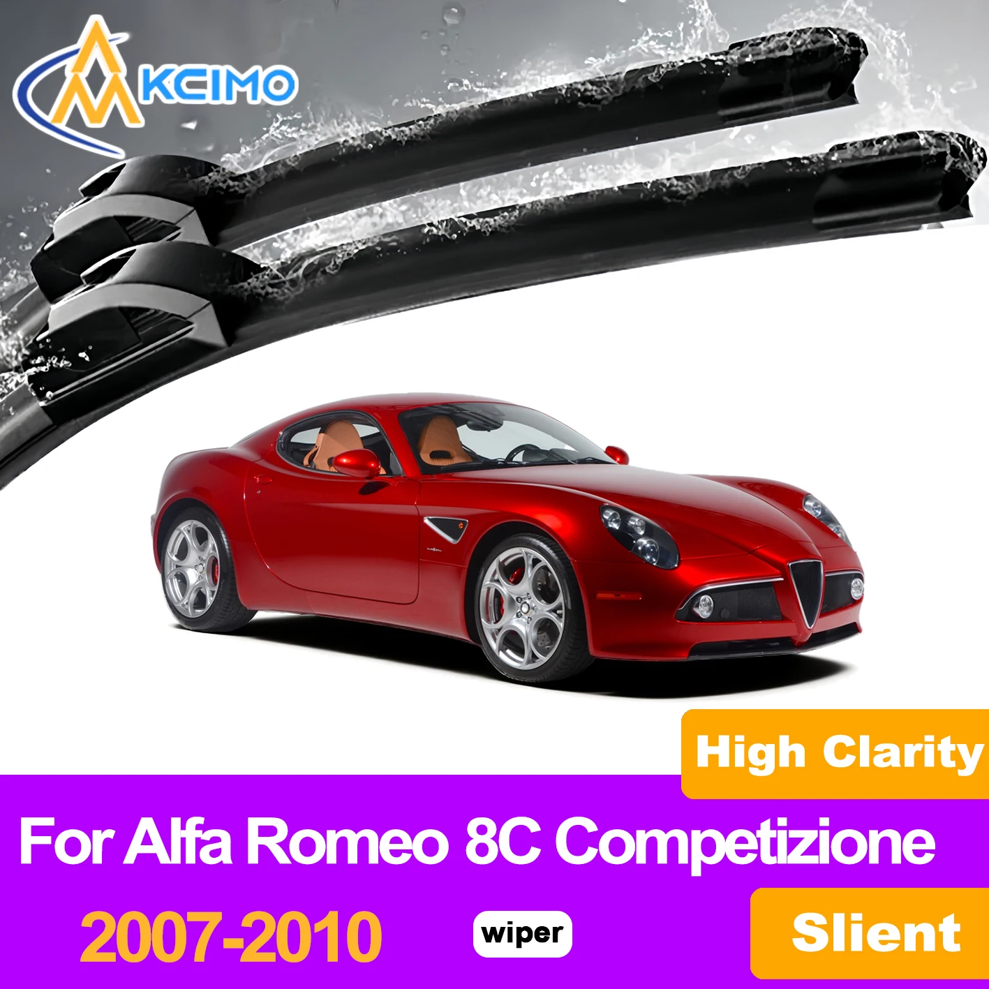 KCIMO 2PCS Front Windshield Wiper Blades For Alfa Romeo 8C Competizione 2007-2010, Rubber Streak Free & Quiet Wiping
KCIMO 2PCS Front Windshield Wiper Blades For Alfa Romeo 8C Competizione 2007-2010, Rubber Streak Free & Quiet Wiping