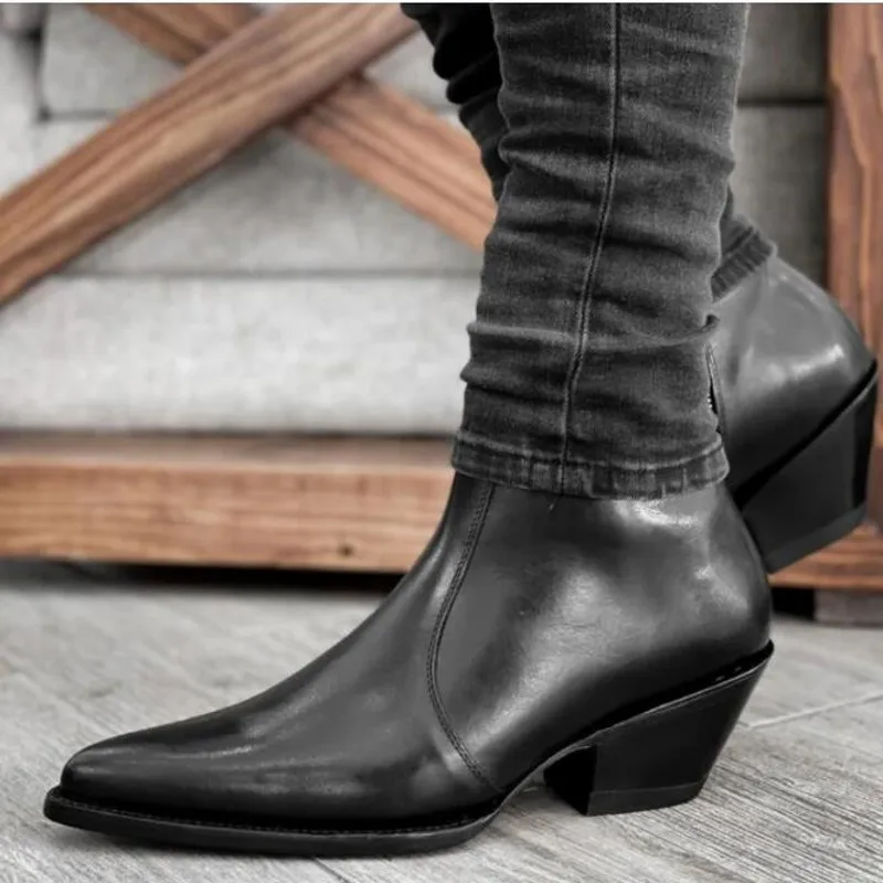Genuine Leather Mens Chelsea Boots High top Black Motorcycle Boot Western Shoes Big Size Hombre
Genuine Leather Mens Chelsea Boots High top Black Motorcycle Boot Western Shoes Big Size Hombre