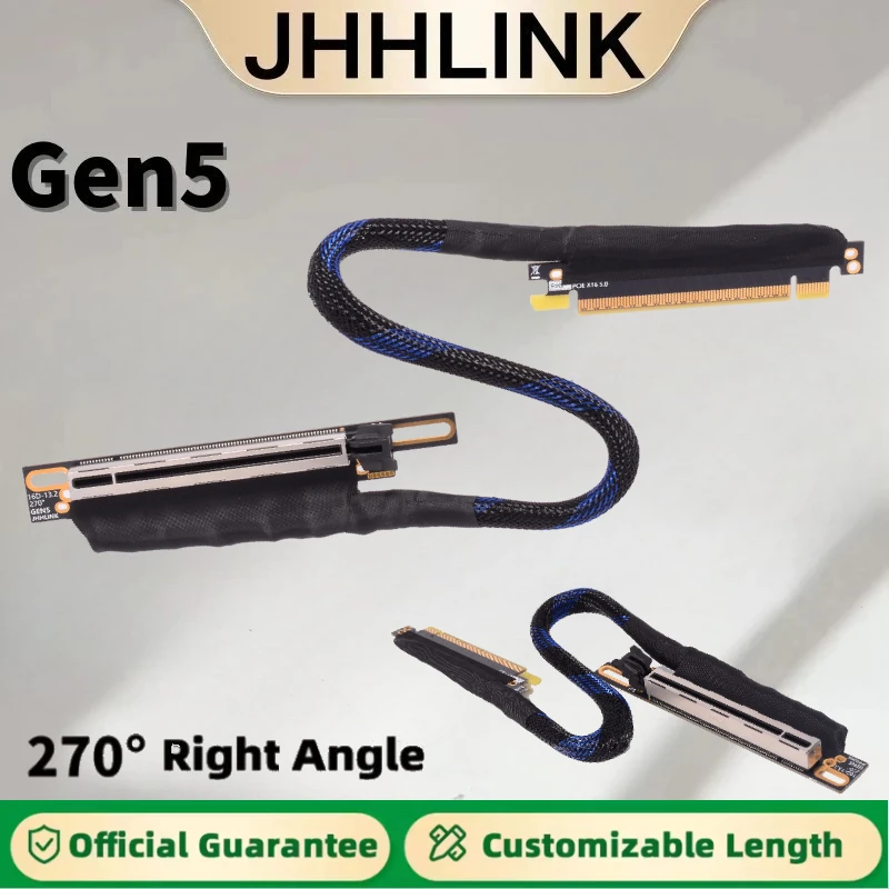 270 Degree PCIE 5.0 X16 Graphics Card 5090 Extension Cable Silver Plated Adapter Cable GEN 5 Lossless GPU Extension Cable 64GB\S
270 Degree PCIE 5.0 X16 Graphics Card 5090 Extension Cable Silver Plated Adapter Cable GEN 5 Lossless GPU Extension Cable 64GB\S