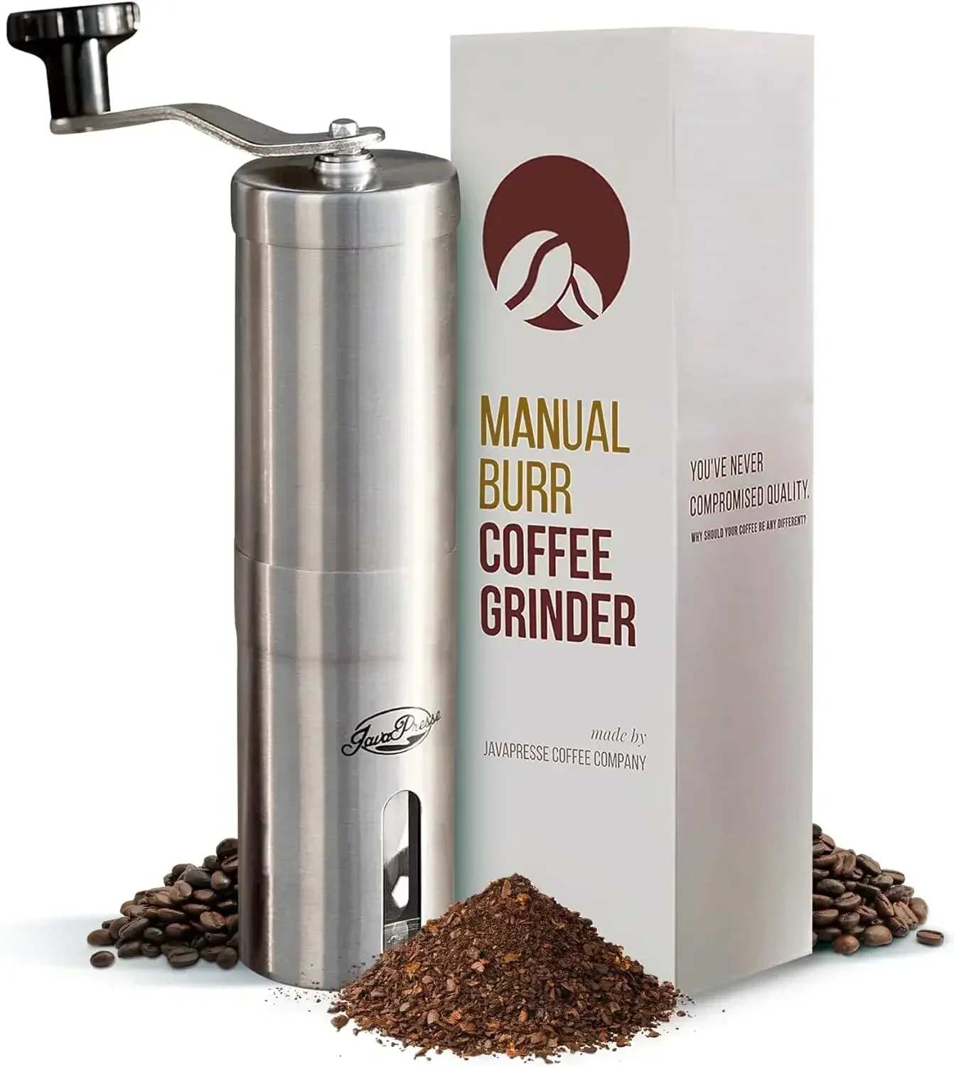 Manual Stainless Steel Coffee Grinder - 18 Adjustable Settings, Portable Conical Burr Grinder for Camping, Travel, Espresso
Manual Stainless Steel Coffee Grinder - 18 Adjustable Settings, Portable Conical Burr Grinder for Camping, Travel, Espresso