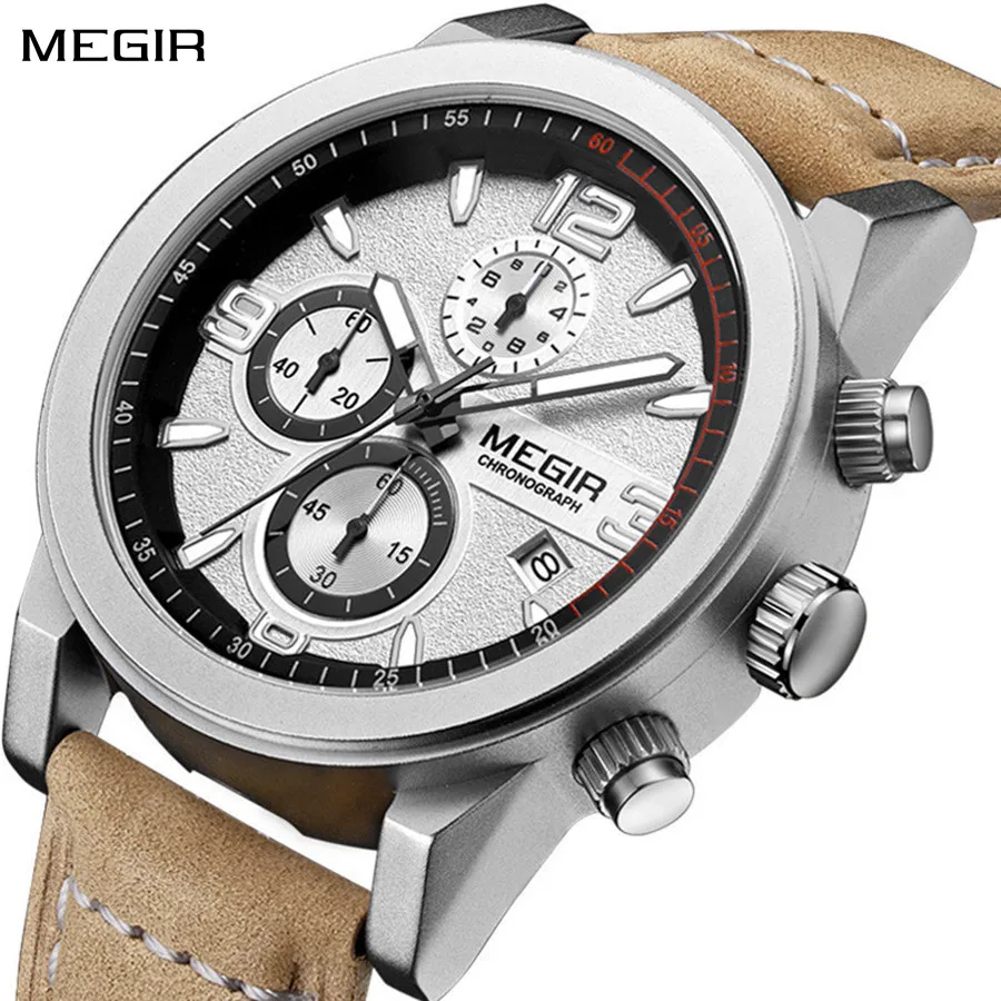 MEGIR Leather Strap Sports Watches for Men Fashion Quartz Wristwatch Waterproof Luminous Man Casual Chronograph Clock Date 2026
MEGIR Leather Strap Sports Watches for Men Fashion Quartz Wristwatch Waterproof Luminous Man Casual Chronograph Clock Date 2026