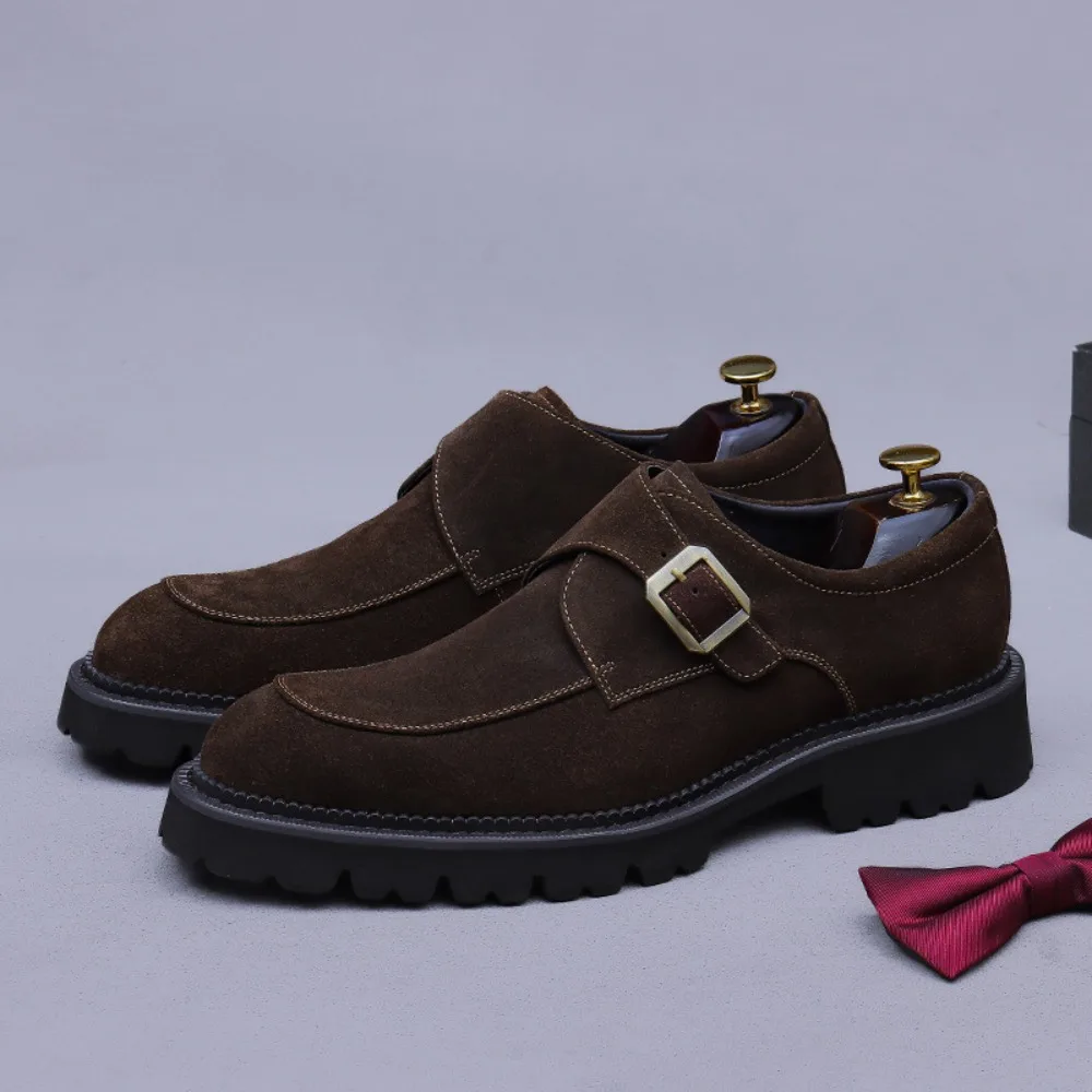 Men's Retro Buckle Leather Shoes | Round-Toe, Chunky Heel, Suede Cowhide, Thick-Sole Elevator Loafer with High Heel
Men's Retro Buckle Leather Shoes | Round-Toe, Chunky Heel, Suede Cowhide, Thick-Sole Elevator Loafer with High Heel
