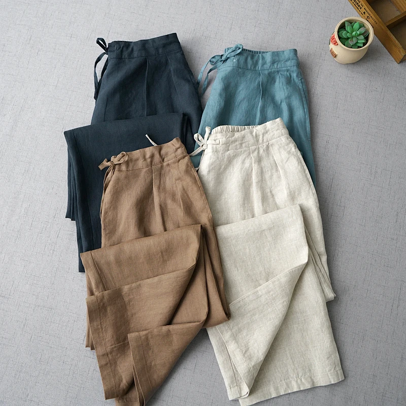 Spring Autumn Women Casual All-match Simple Loose Comfortable Breathable Water Washed Linen Trousers Elastic Waist Pants
Spring Autumn Women Casual All-match Simple Loose Comfortable Breathable Water Washed Linen Trousers Elastic Waist Pants