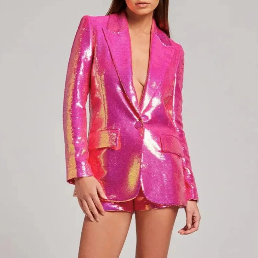 High-end Light Luxury 2026 Spring and Summer Rose Pink Sequins Cool Flash BLING BLING Blazer Shorts Fashion Suit Two-piece Set
High-end Light Luxury 2026 Spring and Summer Rose Pink Sequins Cool Flash BLING BLING Blazer Shorts Fashion Suit Two-piece Set