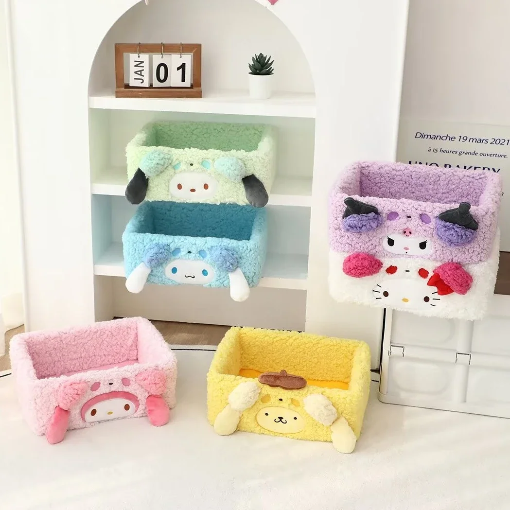 Sanrio Pom Pom Purin Storage Baskets My Melody Cinnamoroll Hello Kitty Kuromi Plush Multi-function Storage Desktop Organizer Bin
Sanrio Pom Pom Purin Storage Baskets My Melody Cinnamoroll Hello Kitty Kuromi Plush Multi-function Storage Desktop Organizer Bin