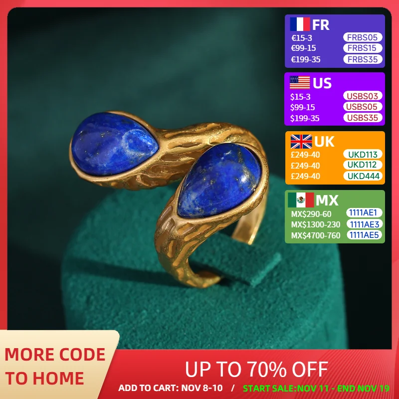 Vintage Water Drop Knot Set with Blue Natural Stone Water Droplet Rings Unique Hand Finger Jewelry for Women Adjustable Opening
Vintage Water Drop Knot Set with Blue Natural Stone Water Droplet Rings Unique Hand Finger Jewelry for Women Adjustable Opening