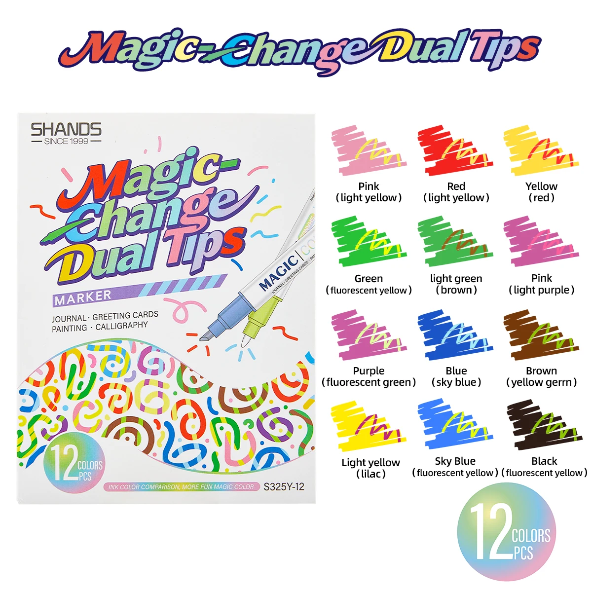 6/12Pcs Magic Color Changing Highlighters Dual Tip Marker Pen Aesthetic No Bleed for Journaling School Stationery Gi
6/12Pcs Magic Color Changing Highlighters Dual Tip Marker Pen Aesthetic No Bleed for Journaling School Stationery Gi