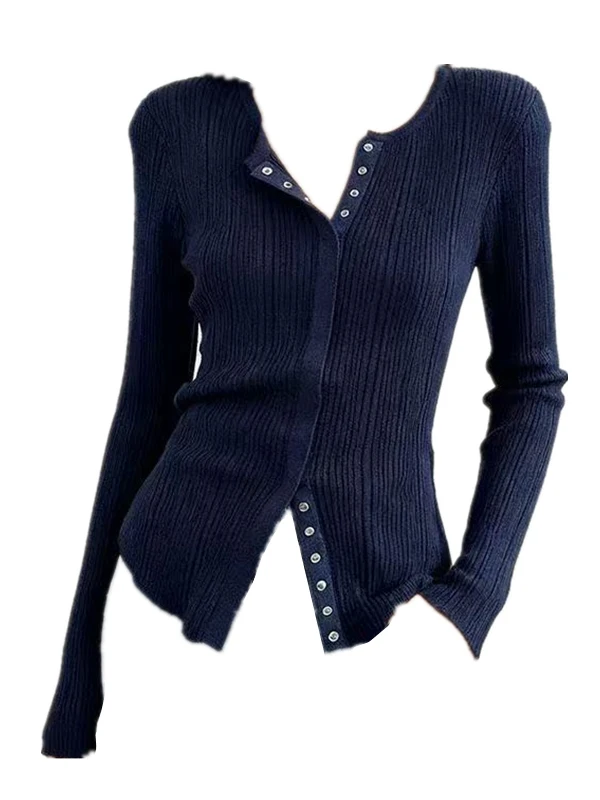 Elegant Knitted Long Sleeve Women's T-Shirt Early Autumn Fashion Slim Fit Versatile Base Shirt Unique Open Cardigan Trendy Top
Elegant Knitted Long Sleeve Women's T-Shirt Early Autumn Fashion Slim Fit Versatile Base Shirt Unique Open Cardigan Trendy Top
