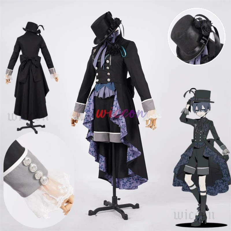 Anime Black Butler Emerald Witch Ciel Cosplay Costume Outfits Phantomhive Black Daily Suits for Halloween Christmas Party
Anime Black Butler Emerald Witch Ciel Cosplay Costume Outfits Phantomhive Black Daily Suits for Halloween Christmas Party