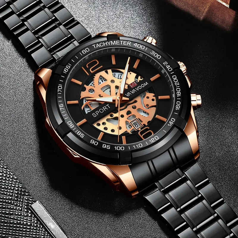 Brand Business Fashion Gold Watch for Men Luxury Waterproof Stainless Steel Golden Black Male Wrist Watches Relogio Masculino
Brand Business Fashion Gold Watch for Men Luxury Waterproof Stainless Steel Golden Black Male Wrist Watches Relogio Masculino