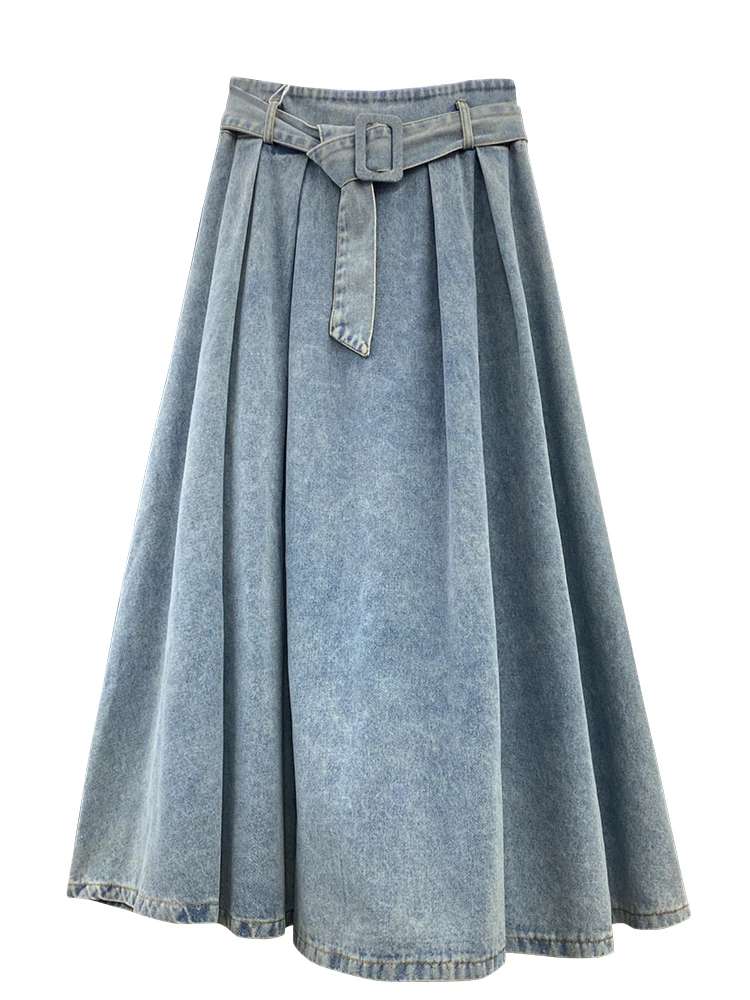 Винтажная женская юбка на шнуровке с высокой талией, осеннее свободное платье трапециевидной формы для поездок на работу, модные универсальные джинсовые юбки до щиколотки
Винтажная женская юбка на шнуровке с высокой талией, осеннее свободное платье трапециевидной формы для поездок на работу, модные универсальные джинсовые юбки до щиколотки