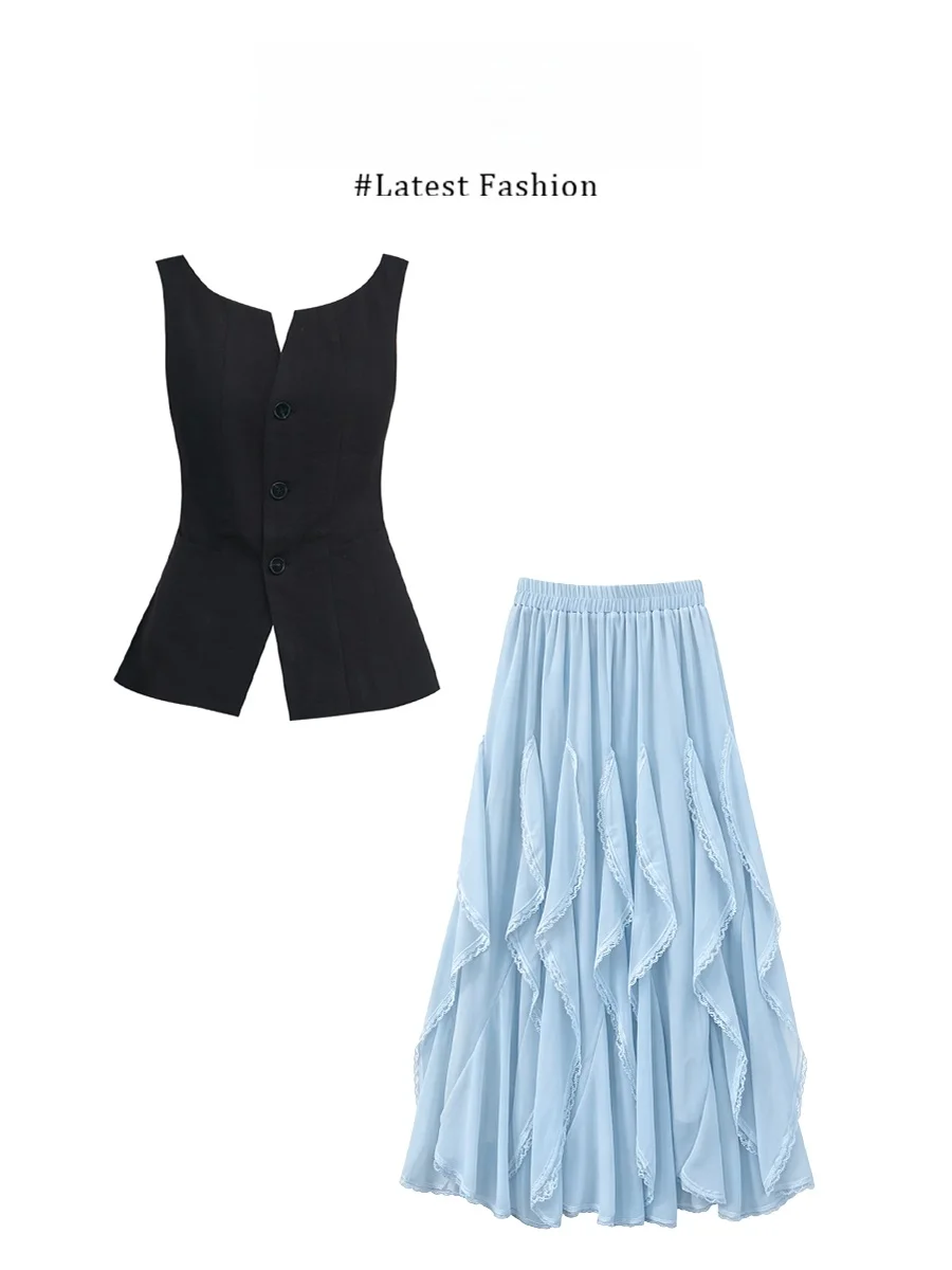Parkyeon Women's Sleeveless Vest Top High Waist Slimming Versatile Skirt Set Casual Comfortable Breathable Summer Outfit
Parkyeon Women's Sleeveless Vest Top High Waist Slimming Versatile Skirt Set Casual Comfortable Breathable Summer Outfit