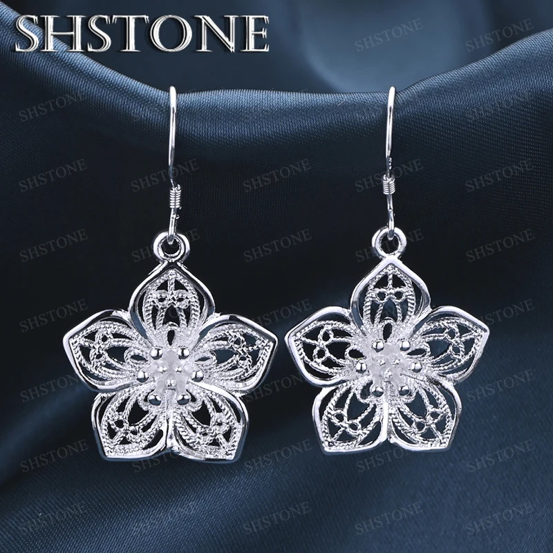 Charm 925 Sterling Silver Exquisite Hollow Flower Drop Earrings Luxury Beautiful Jewelry Women's Wedding Party Gifts Accessories
Charm 925 Sterling Silver Exquisite Hollow Flower Drop Earrings Luxury Beautiful Jewelry Women's Wedding Party Gifts Accessories