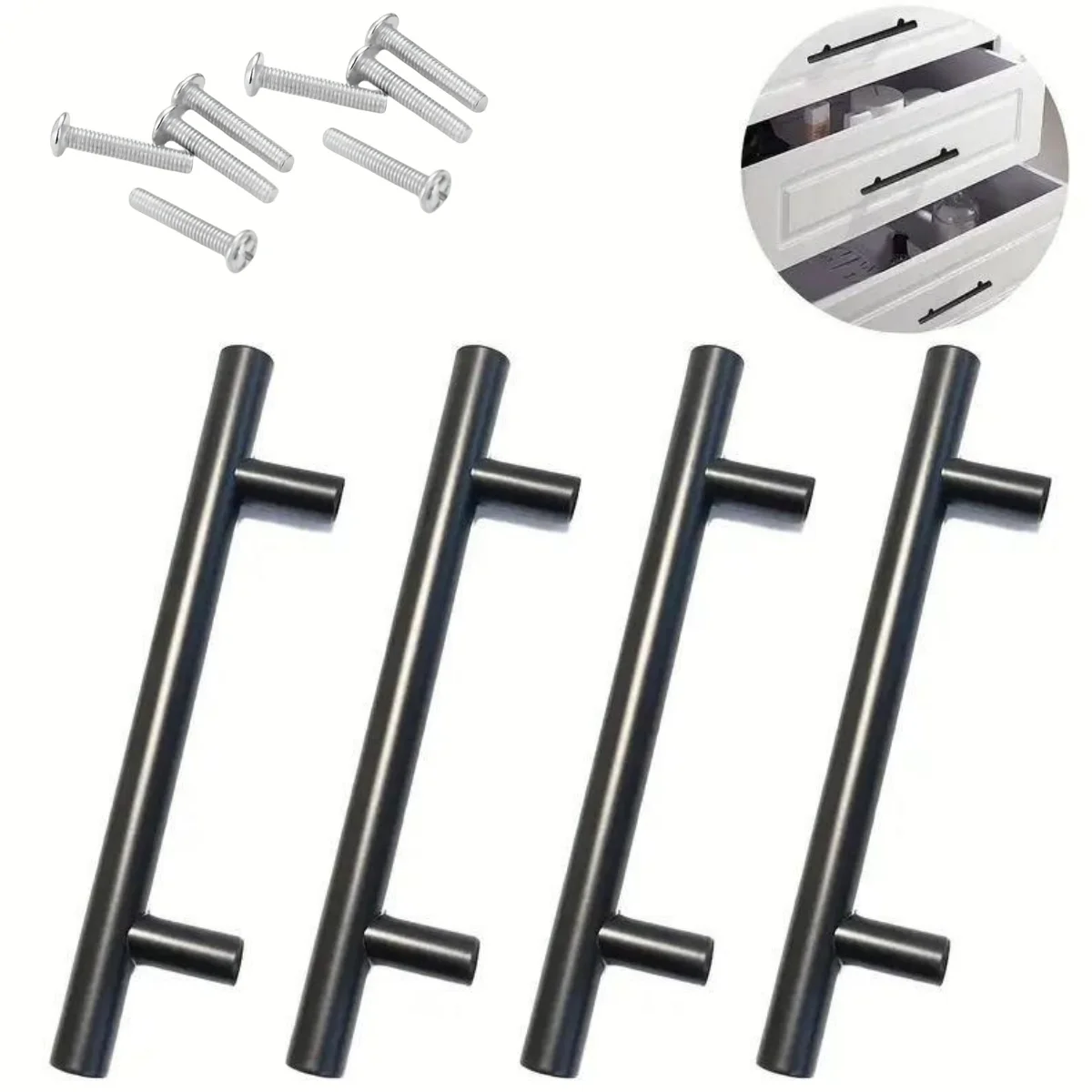 Т-образная ручка шкафа из нержавеющей стали из 4 предметов, современная и простая Т-образная ручка ящика из черной нержавеющей стали, подходит для фу
Т-образная ручка шкафа из нержавеющей стали из 4 предметов, современная и простая Т-образная ручка ящика из черной нержавеющей стали, подходит для фу