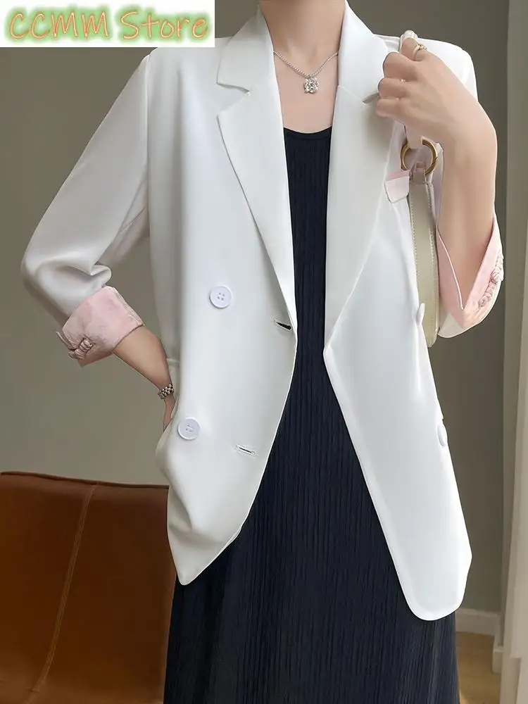 Spring and Summer New Women's Suit Jacket Fashion Casual 3/4 Sleeve Color Matching Cuff Coat Comfortable Top
Spring and Summer New Women's Suit Jacket Fashion Casual 3/4 Sleeve Color Matching Cuff Coat Comfortable Top