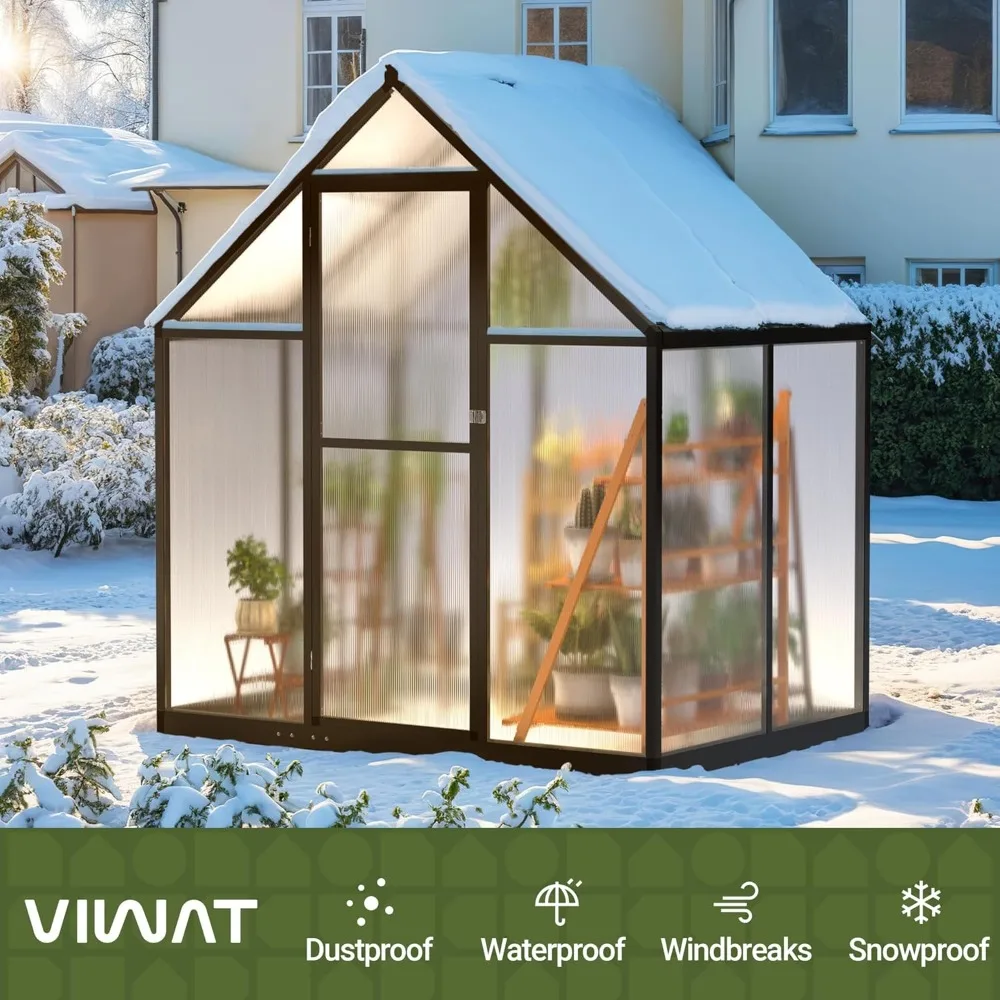 Теплица 4x6 футов для улицы, теплица из поликарбоната с структурой быстрого монтажа и вентиляционным отверстием на крыше, большая алюминиевая прогулка
Теплица 4x6 футов для улицы, теплица из поликарбоната с структурой быстрого монтажа и вентиляционным отверстием на крыше, большая алюминиевая прогулка