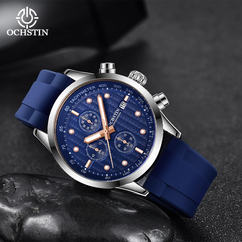 OCHSTIN Avenger Chronograph Series Мужские наручные часы с резиновым ремешком и магнитной пряжкой Водонепроницаемые кварцевые часы Классические часы
OCHSTIN Avenger Chronograph Series Мужские наручные часы с резиновым ремешком и магнитной пряжкой Водонепроницаемые кварцевые часы Классические часы