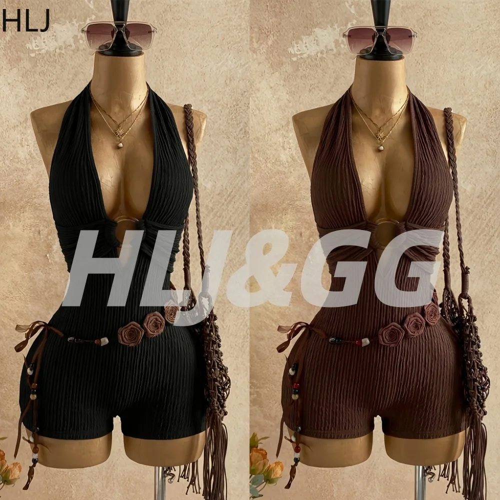 HLJ Sexy Boho Brown Bodycon Romper Women Halter Deep V Neck Sleeveless Backless Jumpsuit Female Summer Beach Vacation Outfits
HLJ Sexy Boho Brown Bodycon Romper Women Halter Deep V Neck Sleeveless Backless Jumpsuit Female Summer Beach Vacation Outfits