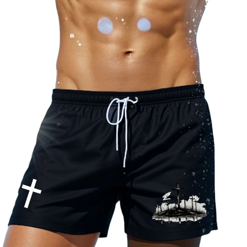 Men's Summer Casual Beach Shorts Cross Printed Sports Running Daily Board Short Pants
Men's Summer Casual Beach Shorts Cross Printed Sports Running Daily Board Short Pants