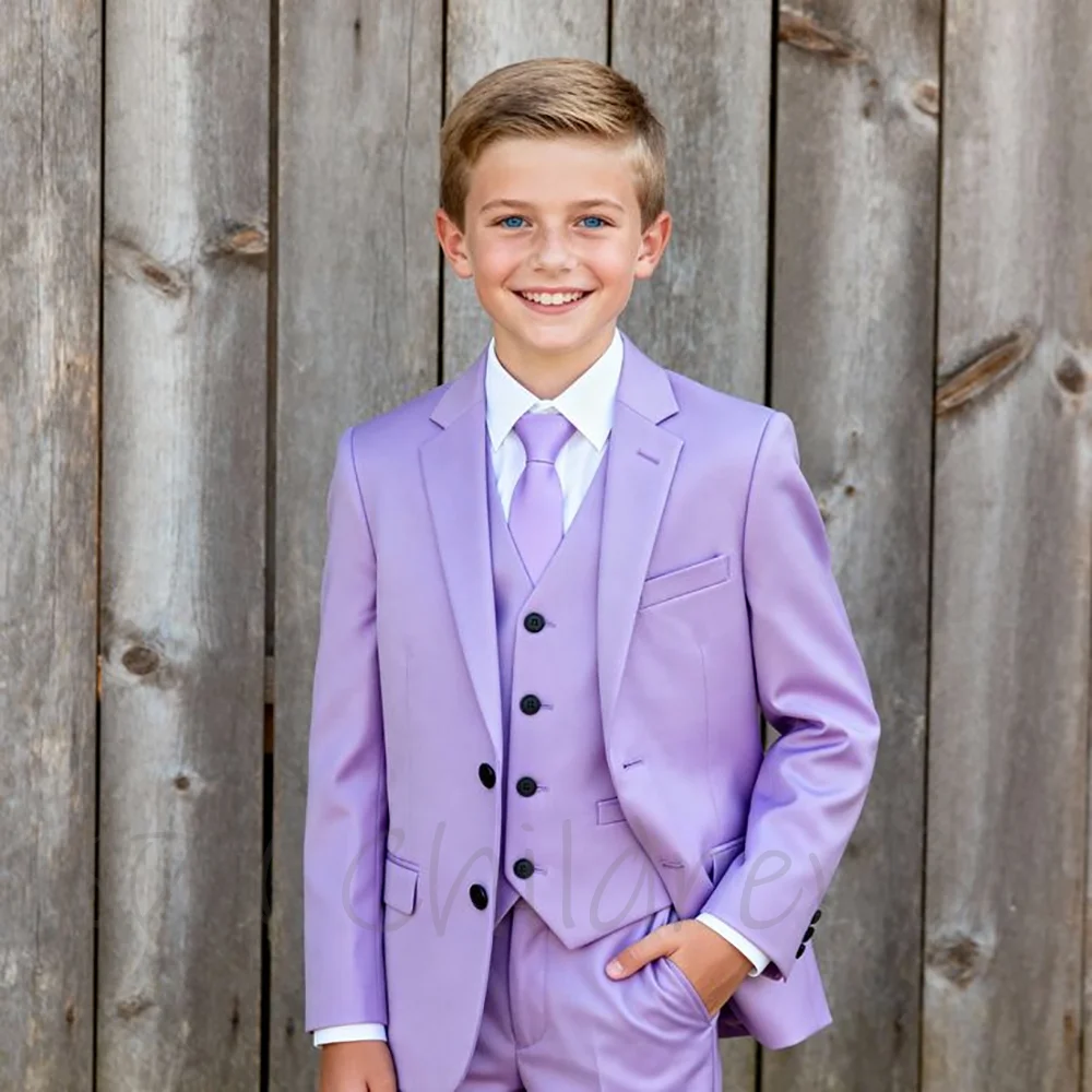 Lavender Boy's Suit Blazer Vest Pants Chic Notched Lapel Single Breasted Wedding Birthday Party Photograph Children's Clothing
Lavender Boy's Suit Blazer Vest Pants Chic Notched Lapel Single Breasted Wedding Birthday Party Photograph Children's Clothing