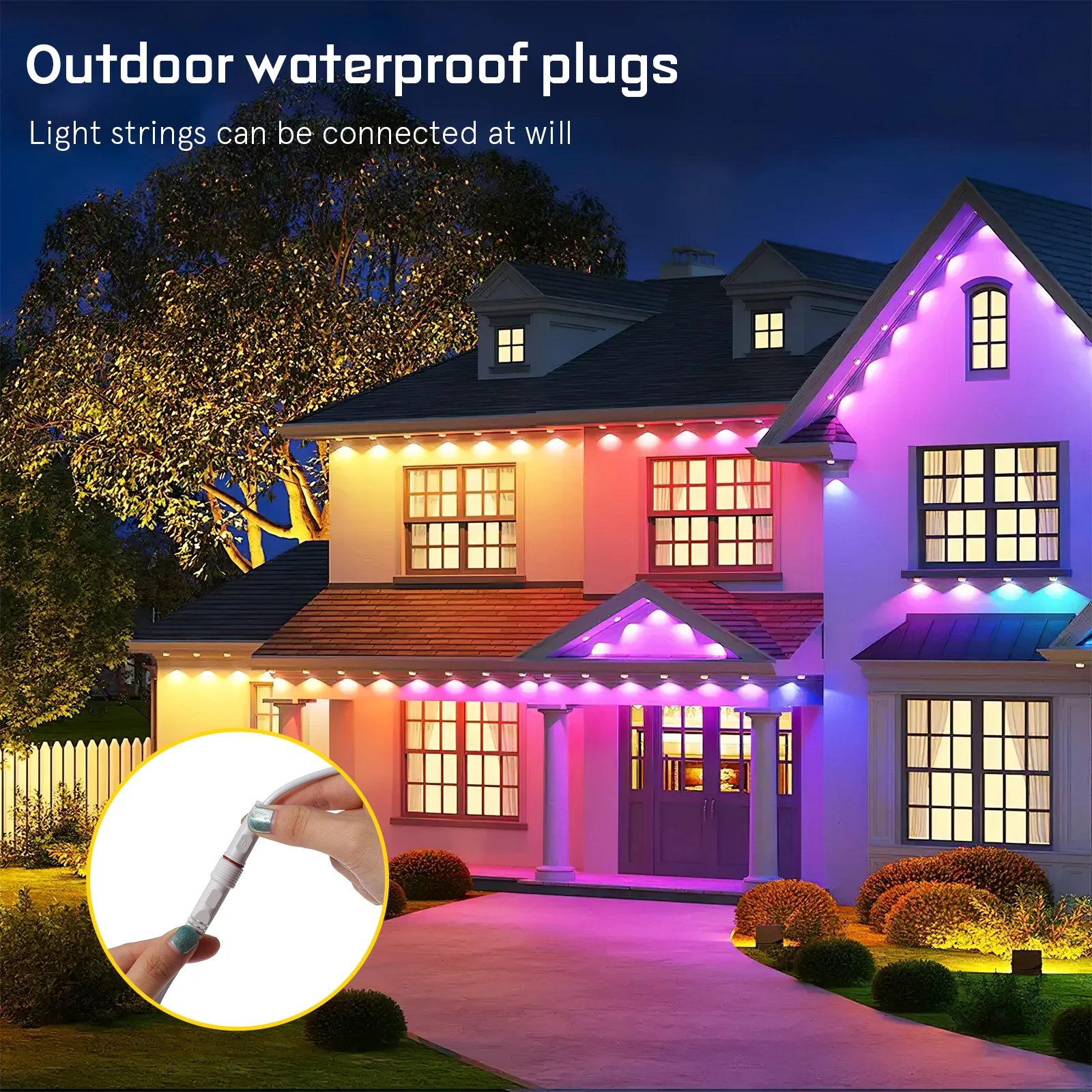 Permanent Outdoor Lights: 30m Waterproof 36-LED RGB Lights With Music Syncing And Timer For Halloween Christmas Party Holiday Decor US Plug
Permanent Outdoor Lights: 30m Waterproof 36-LED RGB Lights With Music Syncing And Timer For Halloween Christmas Party Holiday Decor US Plug