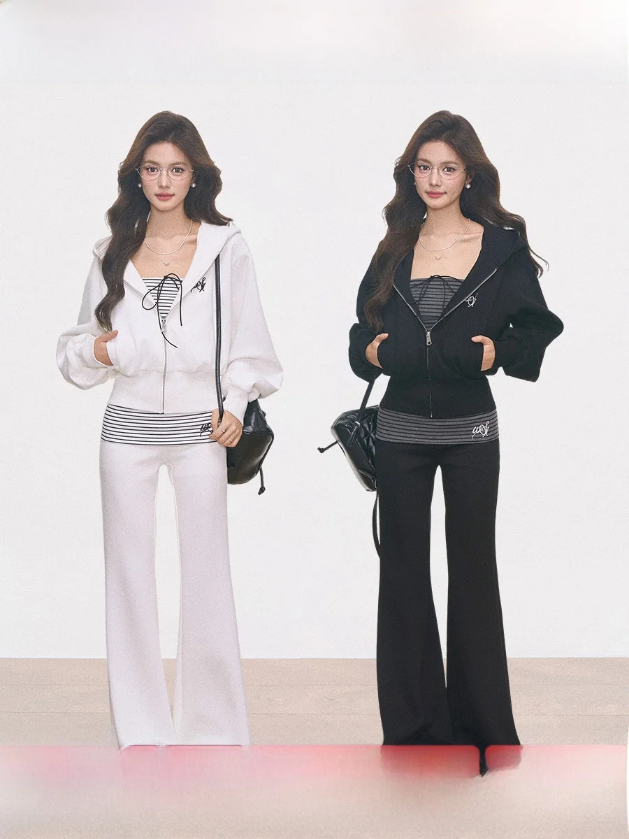 Westayone Lazy Sle Striped Micro Flare Pants Sweater Coat Women's New Arrival Design Sensation Svel Hoodie Jaet
Westayone Lazy Sle Striped Micro Flare Pants Sweater Coat Women's New Arrival Design Sensation Svel Hoodie Jaet