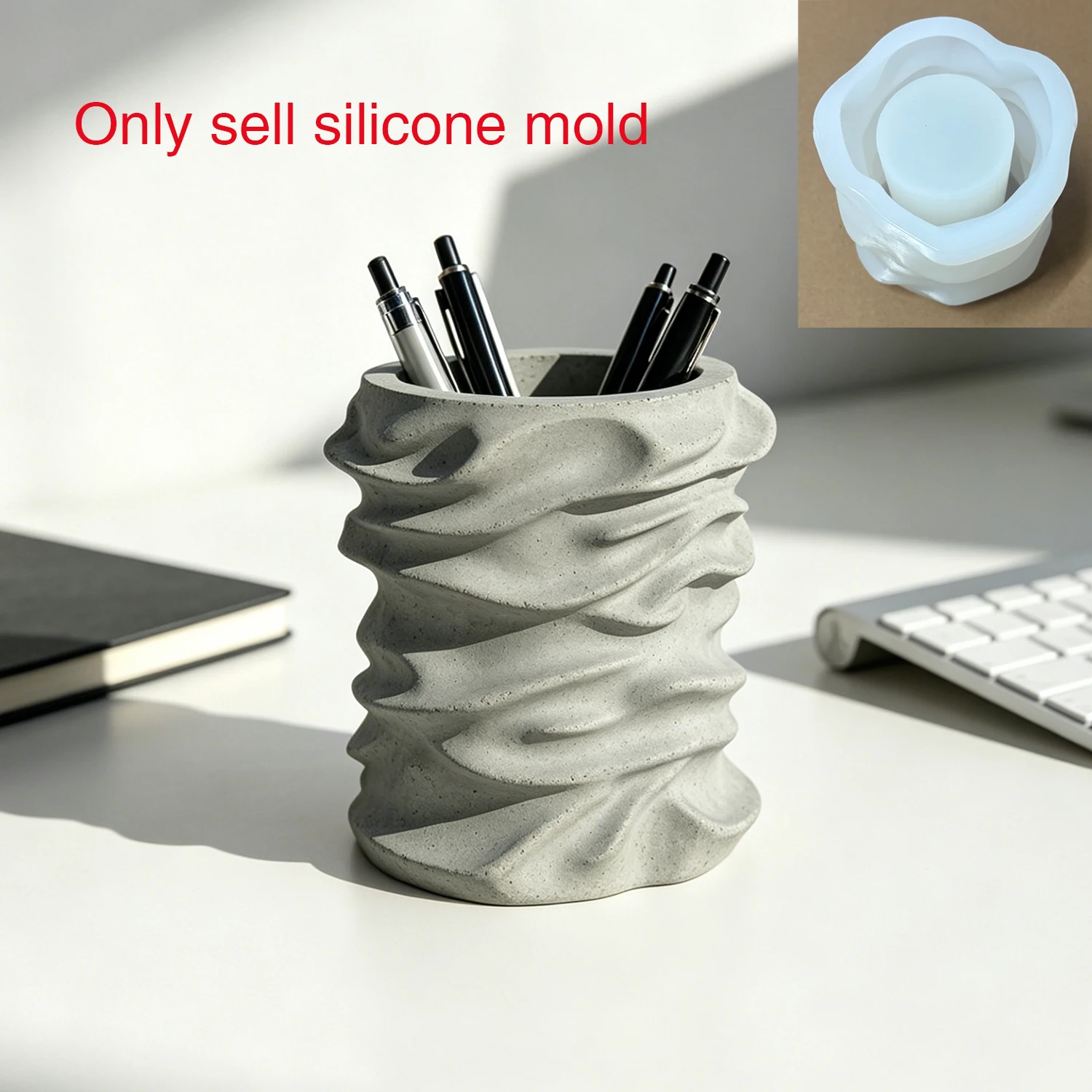 Silicone Mold For Twisted Wave Texture Pen Holder, Irregular Ripple Concrete Mold, DIY Jesmonite Gypsum Cement Storage Vase Mold
Silicone Mold For Twisted Wave Texture Pen Holder, Irregular Ripple Concrete Mold, DIY Jesmonite Gypsum Cement Storage Vase Mold