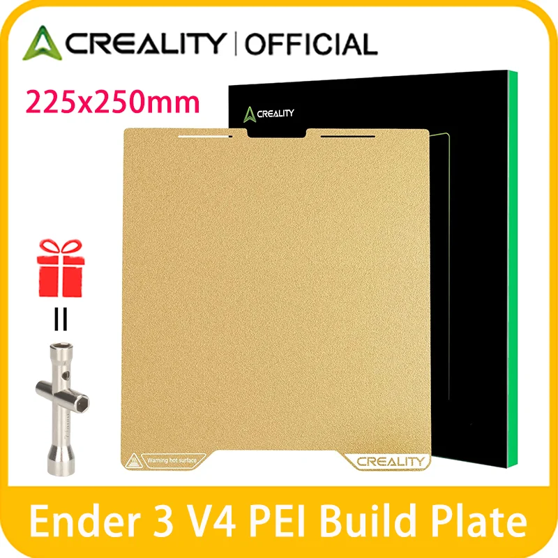Creality Ender 3 V4 Build Plate 225x250mm Textured PEI with tool, Coating Spring Steel Magnetic official Ender 3 V4 Bed Plate
Creality Ender 3 V4 Build Plate 225x250mm Textured PEI with tool, Coating Spring Steel Magnetic official Ender 3 V4 Bed Plate 