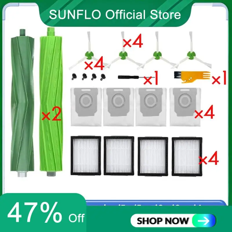 SUNFLO For Irobot Roomba I7,I7+,I3,I3+,I4,I6+,I8,I8+,J7,J7+ Plus Robot Vacuum Roller Side Brush HEPA Filter Mop Pad Dust Bag
SUNFLO For Irobot Roomba I7,I7+,I3,I3+,I4,I6+,I8,I8+,J7,J7+ Plus Robot Vacuum Roller Side Brush HEPA Filter Mop Pad Dust Bag
