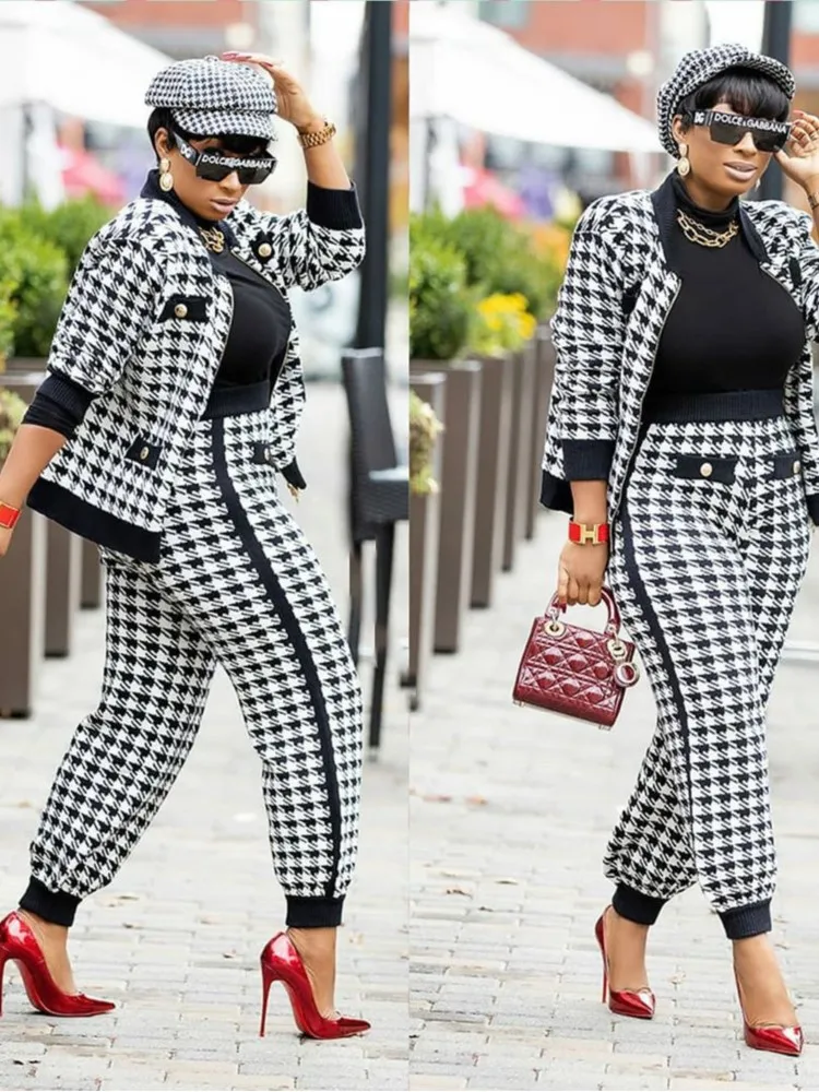 2025 Two Piece Set Women Outfit Spring Fashion Plaid Print Contrast Paneled Open Front Long Sleeve Coat Elegant Skinny Pants Set
2025 Two Piece Set Women Outfit Spring Fashion Plaid Print Contrast Paneled Open Front Long Sleeve Coat Elegant Skinny Pants Set