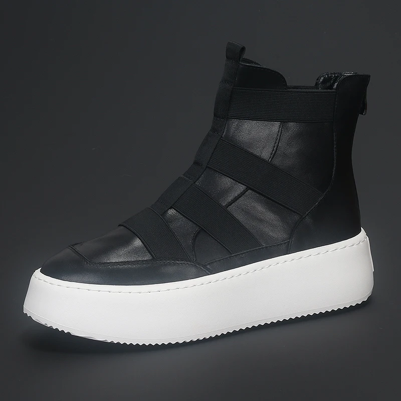 Korean Version of The New Cowhide Men's Boots Thick Soles Increase British Fashion Leather Comfortable Trend Casual Short Boots
Korean Version of The New Cowhide Men's Boots Thick Soles Increase British Fashion Leather Comfortable Trend Casual Short Boots