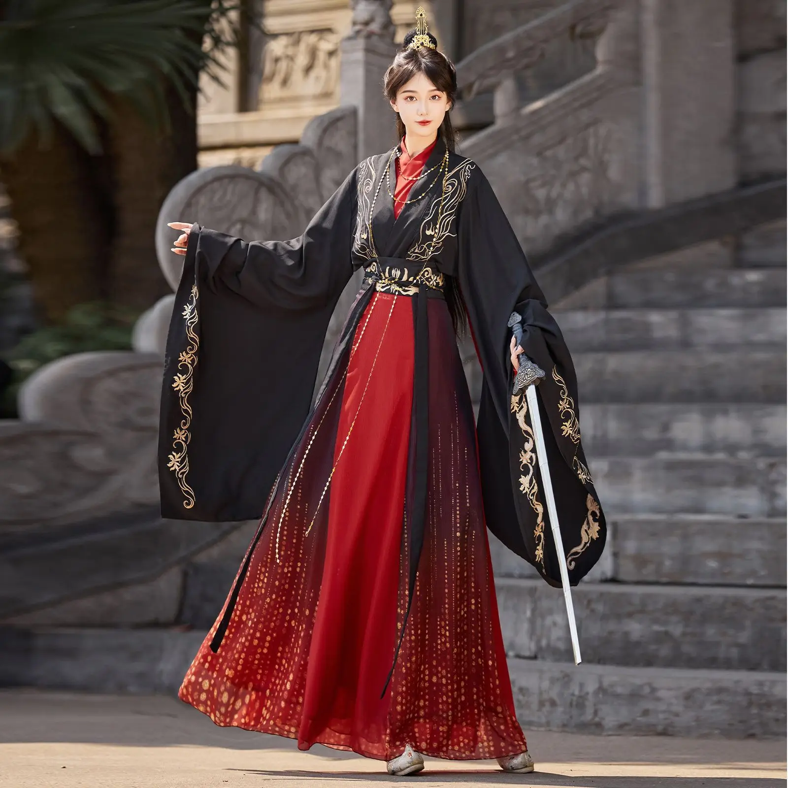 Original Hanfu female Wei-Jin style cross-collar wartime robe, large-sleeved shirt, traditional Chinese style immortal suit
Original Hanfu female Wei-Jin style cross-collar wartime robe, large-sleeved shirt, traditional Chinese style immortal suit