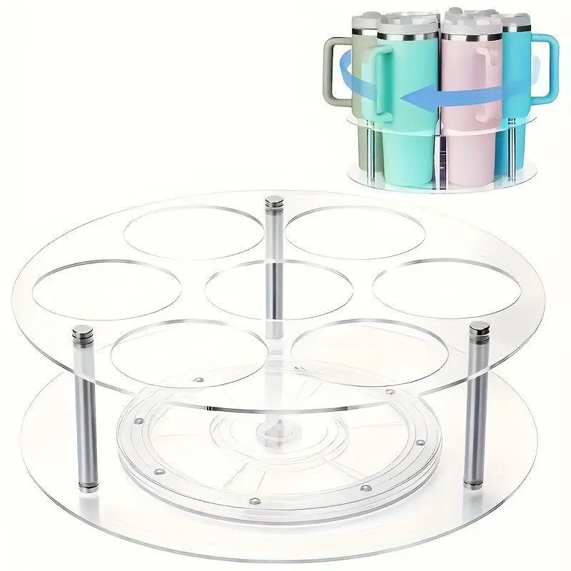 Rotatable Water Cup Storage Rack 6/7 Slot Acrylic Organizer for Tumblers 14 to 40 oz Space Saving Countertop Holder for Kitchen
Rotatable Water Cup Storage Rack 6/7 Slot Acrylic Organizer for Tumblers 14 to 40 oz Space Saving Countertop Holder for Kitchen