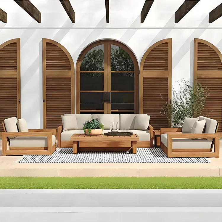 # Modern Wood Teak Outdoor Sofa Sectional Garden Sets With Cushions For Living Room Garden Patio Hotel Courtyard Park
# Modern Wood Teak Outdoor Sofa Sectional Garden Sets With Cushions For Living Room Garden Patio Hotel Courtyard Park