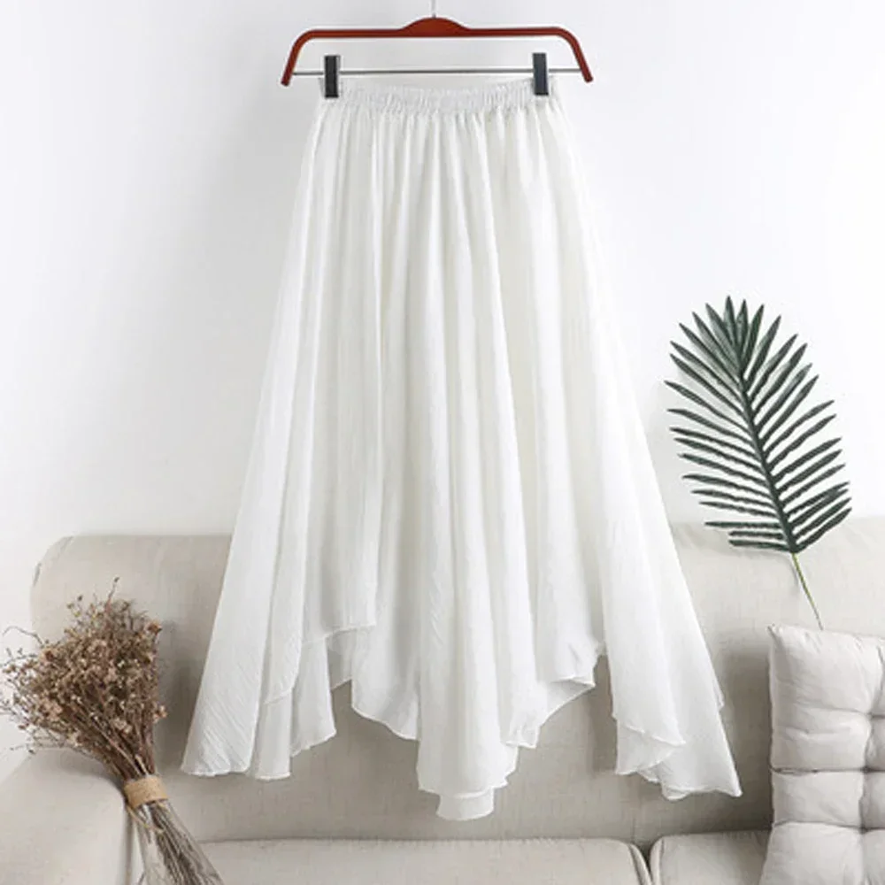2024 Spring Summer Half-length Dress Linen Cotton High Waist Solid Irregular Large Hem Drop Elegant Mid Length A-line Skirt
2024 Spring Summer Half-length Dress Linen Cotton High Waist Solid Irregular Large Hem Drop Elegant Mid Length A-line Skirt