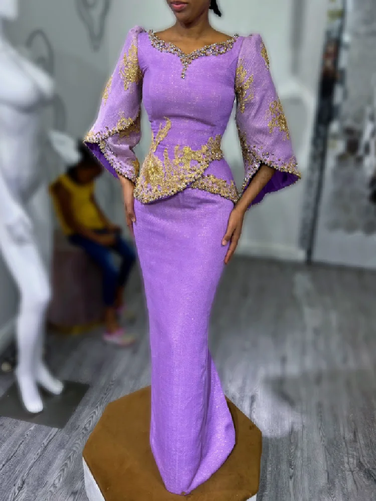 Custom Lilac Purple Elegant V Neck Mum Dresses Half Sleeve Lace Appliques Fishtail and Floor Black Girls Bride Mother Dresses
Custom Lilac Purple Elegant V Neck Mum Dresses Half Sleeve Lace Appliques Fishtail and Floor Black Girls Bride Mother Dresses