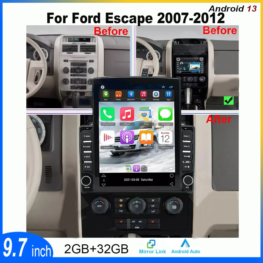 4+64G Car Multimedia Stereo Radio GPS Navigation For Carplay Android Auto FM/RDS SWC+AHD For Ford Escape 2007 - 2012 Android 13
4+64G Car Multimedia Stereo Radio GPS Navigation For Carplay Android Auto FM/RDS SWC+AHD For Ford Escape 2007 - 2012 Android 13