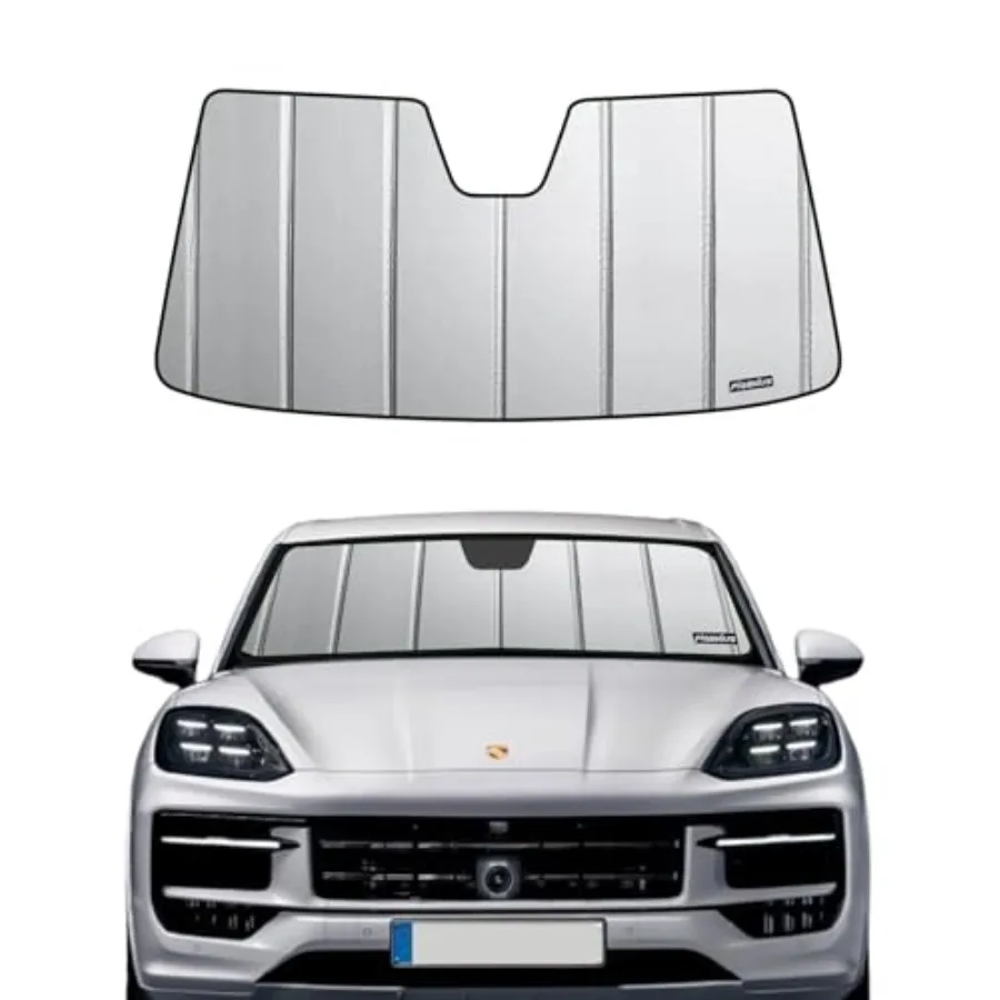 Windshield Sunshade for Porsche Cayenne 2019-2026: Premium Grey Leather Finish UV Protection Foldable Design Interior Applicati
Windshield Sunshade for Porsche Cayenne 2019-2026: Premium Grey Leather Finish UV Protection Foldable Design Interior Applicati