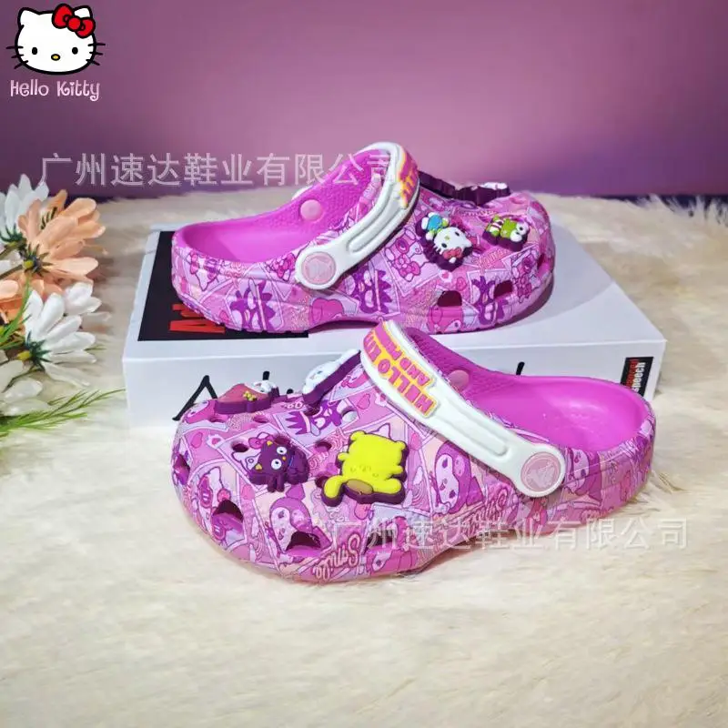 Hello Kitty, летняя милая садовая обувь в стиле аниме для девочек, Sanrio, мультяшная кавайная уличная модная детская пляжная обувь для отдыха, сандалии
Hello Kitty, летняя милая садовая обувь в стиле аниме для девочек, Sanrio, мультяшная кавайная уличная модная детская пляжная обувь для отдыха, сандалии