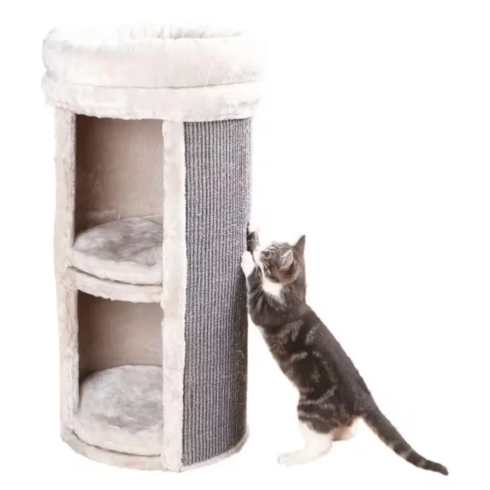 Mexia 2-Story Cat Condo Tower, Top Platform with Removable Bed, Removable Cushions,5.75 in. W x 15.75 in. D x 29 in. H,gray 
Mexia 2-Story Cat Condo Tower, Top Platform with Removable Bed, Removable Cushions,5.75 in. W x 15.75 in. D x 29 in. H,gray