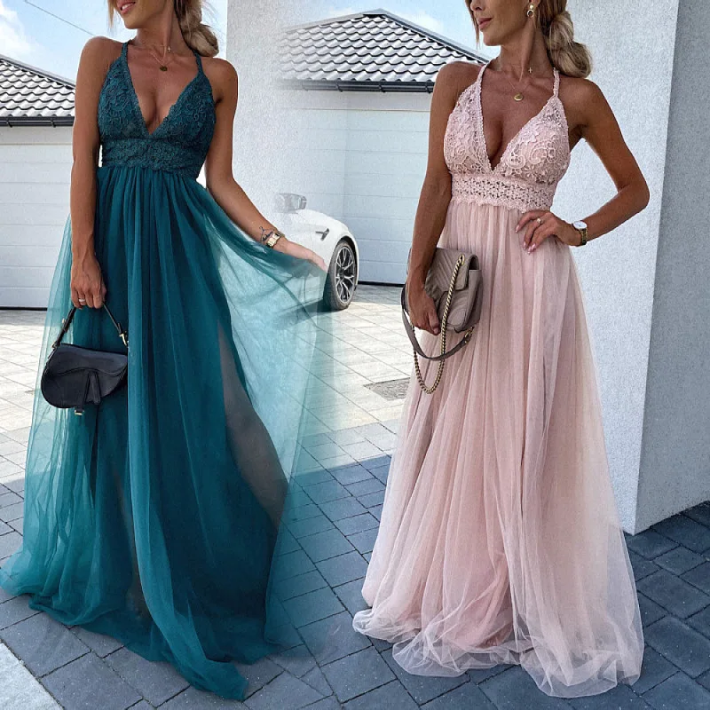 SKMY Lace Patchwork Spaghetti Strap Dress New Summer Vacation Outfits Woman Sexy Open Back Mesh Long Dresses Evening Party Wear
SKMY Lace Patchwork Spaghetti Strap Dress New Summer Vacation Outfits Woman Sexy Open Back Mesh Long Dresses Evening Party Wear