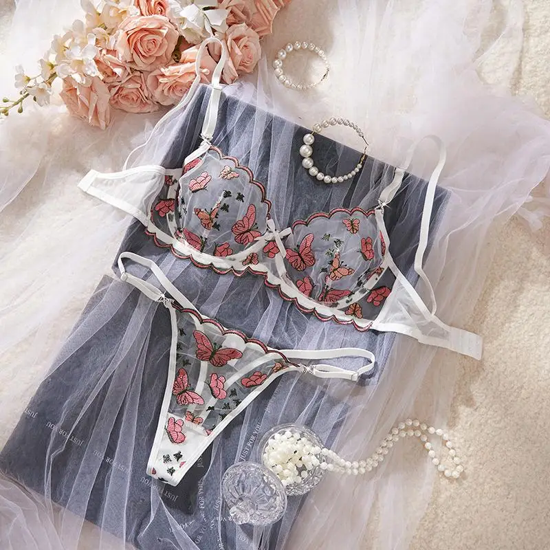 Sexy Female Lingerie Ultra Thin Underwear Fantasy Bra Set Beautiful Butterfly Embroidery Transparent Lingerie Boudoir Lingerie
Sexy Female Lingerie Ultra Thin Underwear Fantasy Bra Set Beautiful Butterfly Embroidery Transparent Lingerie Boudoir Lingerie