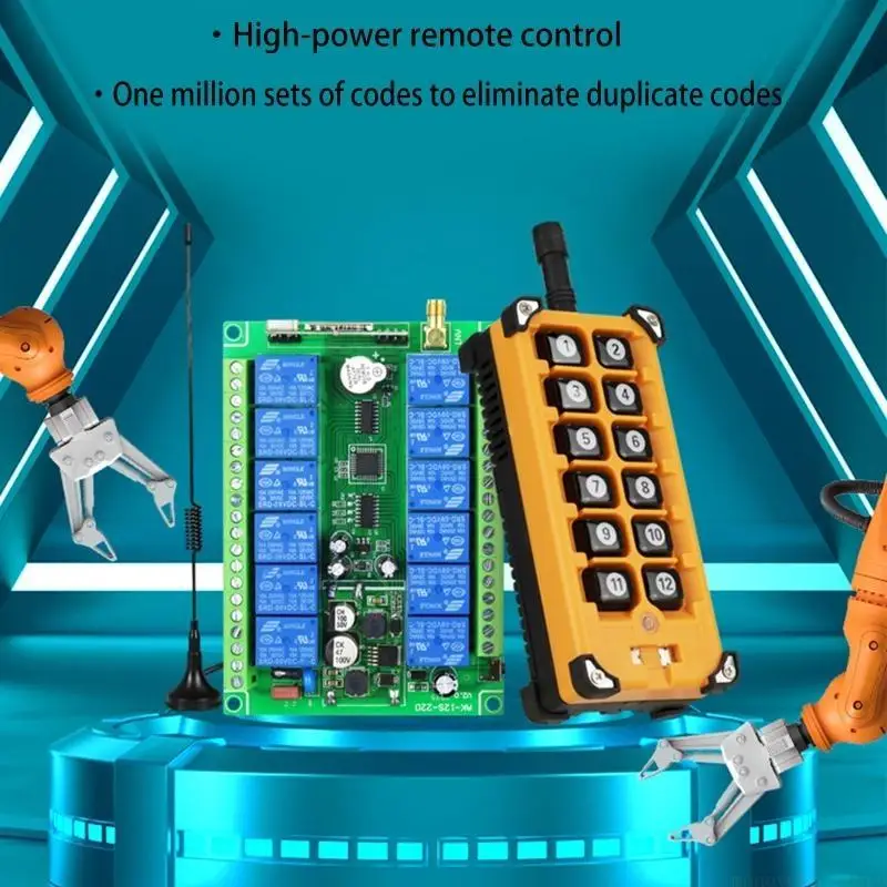 F62C 300m DC12V 48V 12CH Radio Controller RF Wireless Remote Control Receiver 12CH
F62C 300m DC12V 48V 12CH Radio Controller RF Wireless Remote Control Receiver 12CH