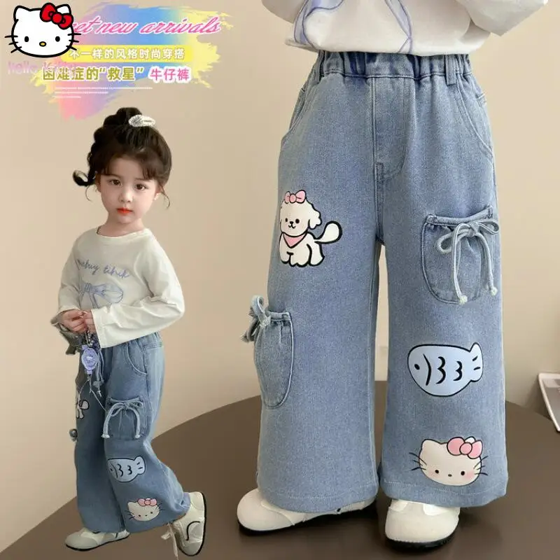Cartoon Anime Casual Pants Sweet Soft Versatile Comfortable Straight Leg Pants Kawaii Girls Hello Kitty Jeans Autumn New
Cartoon Anime Casual Pants Sweet Soft Versatile Comfortable Straight Leg Pants Kawaii Girls Hello Kitty Jeans Autumn New