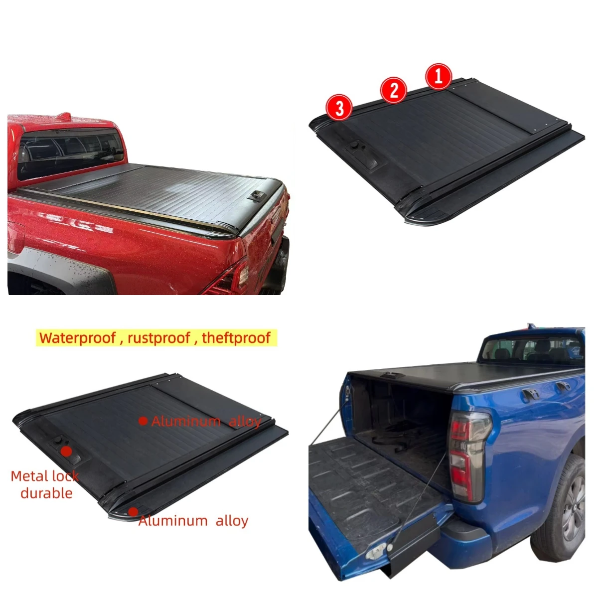 Easy Installation Aluminum Alloy Auto Parts Pickup Truck Retractable Roll Tonneau Cover Bed Lockable Waterproof Remote
Easy Installation Aluminum Alloy Auto Parts Pickup Truck Retractable Roll Tonneau Cover Bed Lockable Waterproof Remote