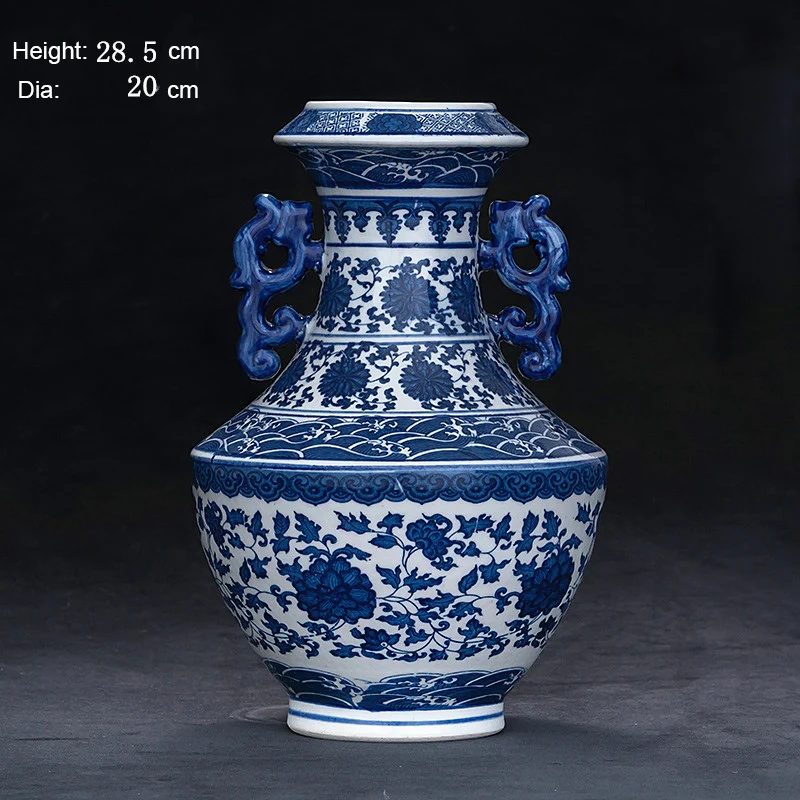 Chinese Ceramic Vase with Handle, Vintage Blue and White Porcelain Vases for Decor, Retro Table, Asian Bottle Decoration, Home
Chinese Ceramic Vase with Handle, Vintage Blue and White Porcelain Vases for Decor, Retro Table, Asian Bottle Decoration, Home